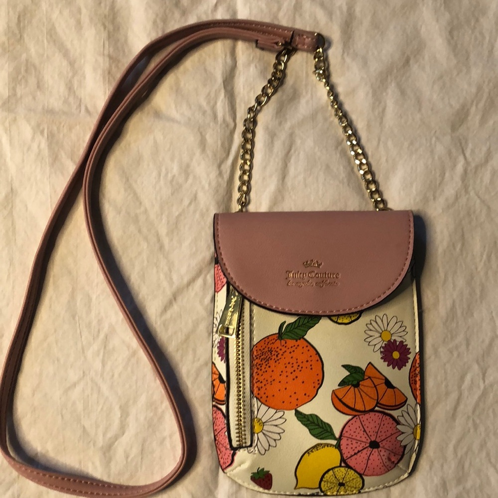 Juicy couture crossover light pint with colorful fruit and flowers